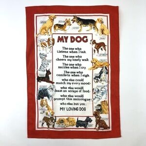 Dog breed Irish linen crisp NEW tea towel Dish Towel novelty